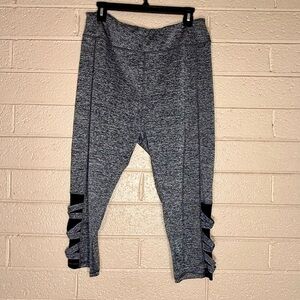 Gray women Leggings with Black Accents